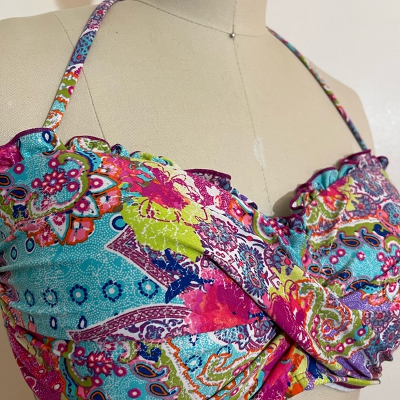 PAISLEY PRINT XL BIKINI TOP - Picture 2 of 4